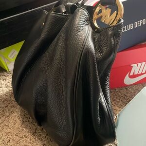 Black leather purse